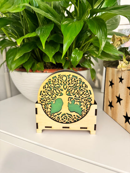 Sous-verres en bois arbre de vie